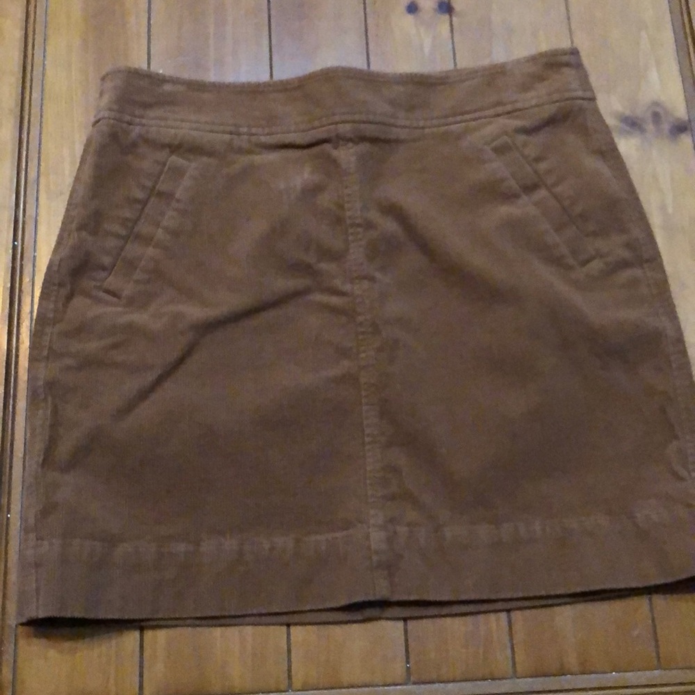 LOFT Camel Corduroy Mini A-line Skirt